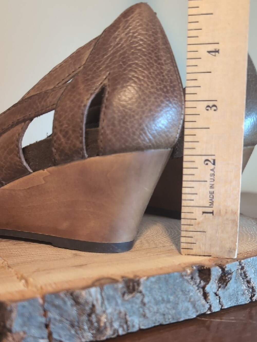 NWT Baretraps Brown Leather Dacey Huarache Sandal Womens Wedge 9 - Picture 6 of 15